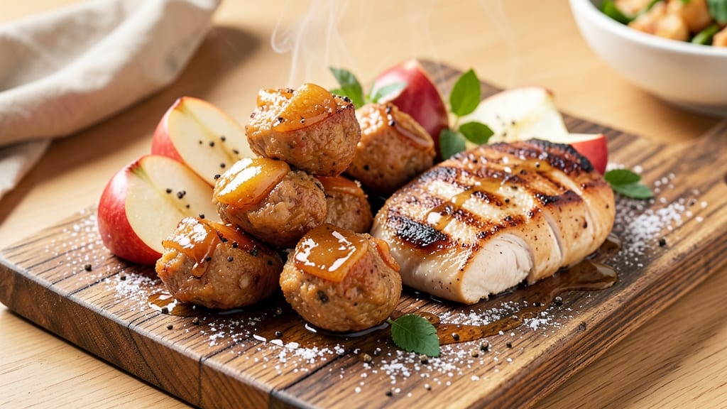 Top Chews Chicken & Apple Recipe Sausage Bites: One-Pan Crispy-Caramelized Bites with Celery Pepper Heat