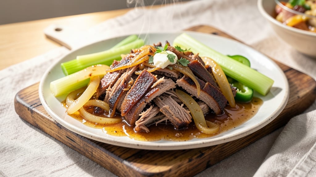Crock Pot Pulled Pork Recipe with Apple Juice: Slow-Simmered Sweetness and Celery Pepper Crunch Fusion