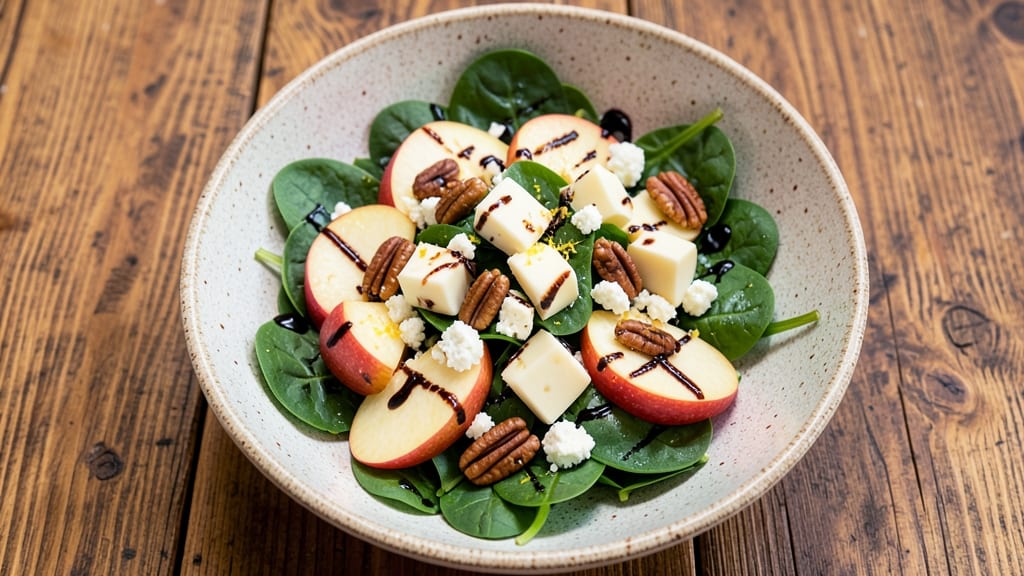 Apple and Cheese Salad Recipe: Balsamic-Glazed Apples with Crispy Pecans