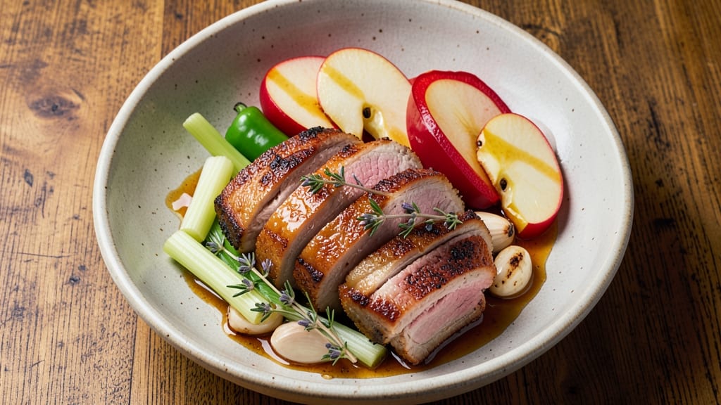 Pork Belly and Apples Recipe: Crispy Edges, Juicy Meat, Celery-Pepper Crunch
