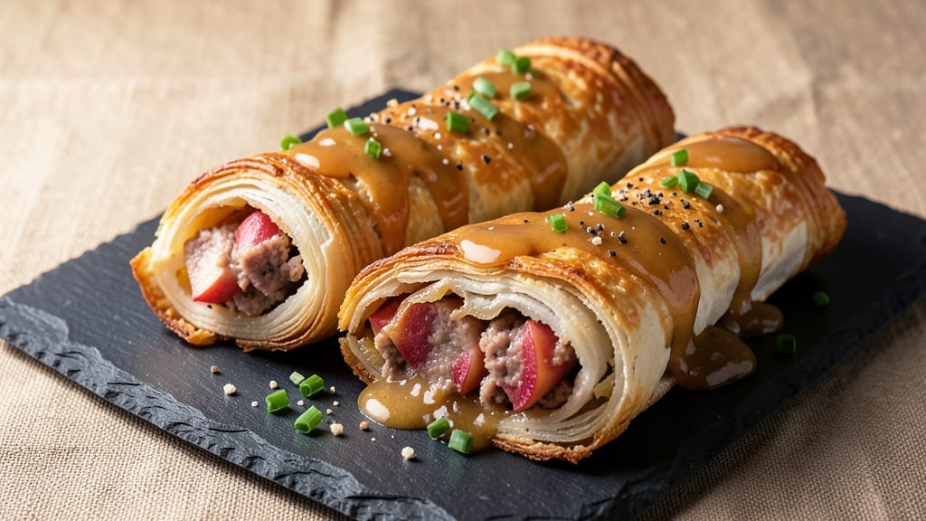 Pork and Apple Sausage Rolls Recipe: Flaky Pastry with Sweet-Savory Filling