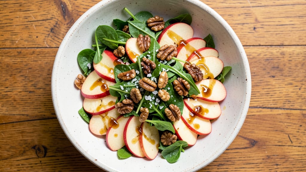Vegan Apple Salad Recipe: Caramelized Walnuts and Zesty Maple-Dijon Dressing