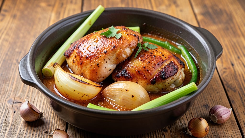 Apple Cider Crockpot Chicken Recipe: Celery-Pepper Crunch Meets Smoky-Sweet Gloss