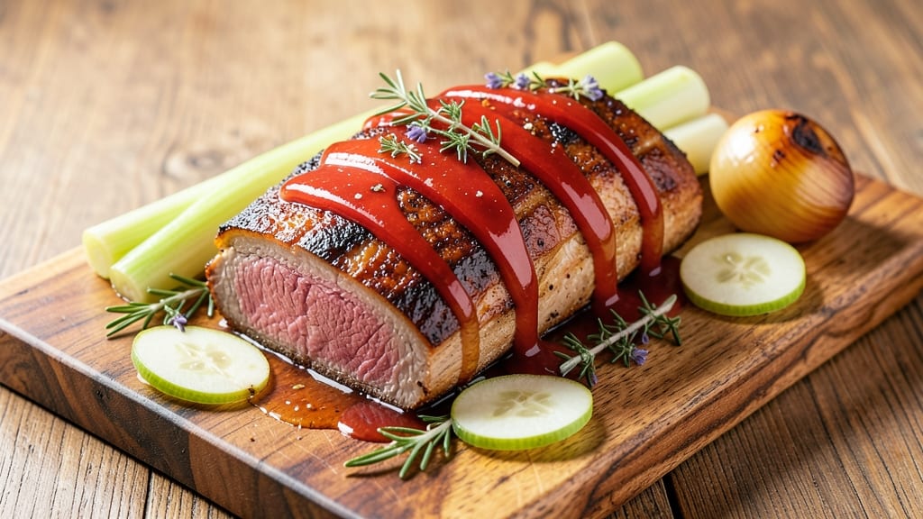 Apple Glazed Pork Roast Recipe: Slow-Braised Spice with Celery-Pepper Crunch Fusion