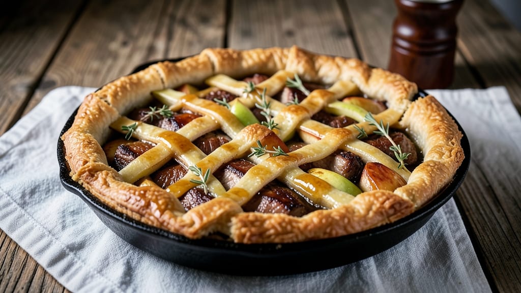 Farmhouse Pork and Apple Pie Recipe: Flaky Crust, Spiced Filling Magic