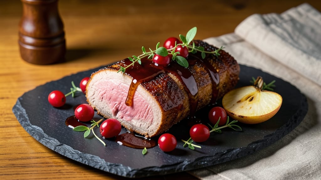 Cranberry Dijon Pork Loin with Apple Cider Glaze Recipe: One-Pan Sweet-Tart Glaze That Caramelizes