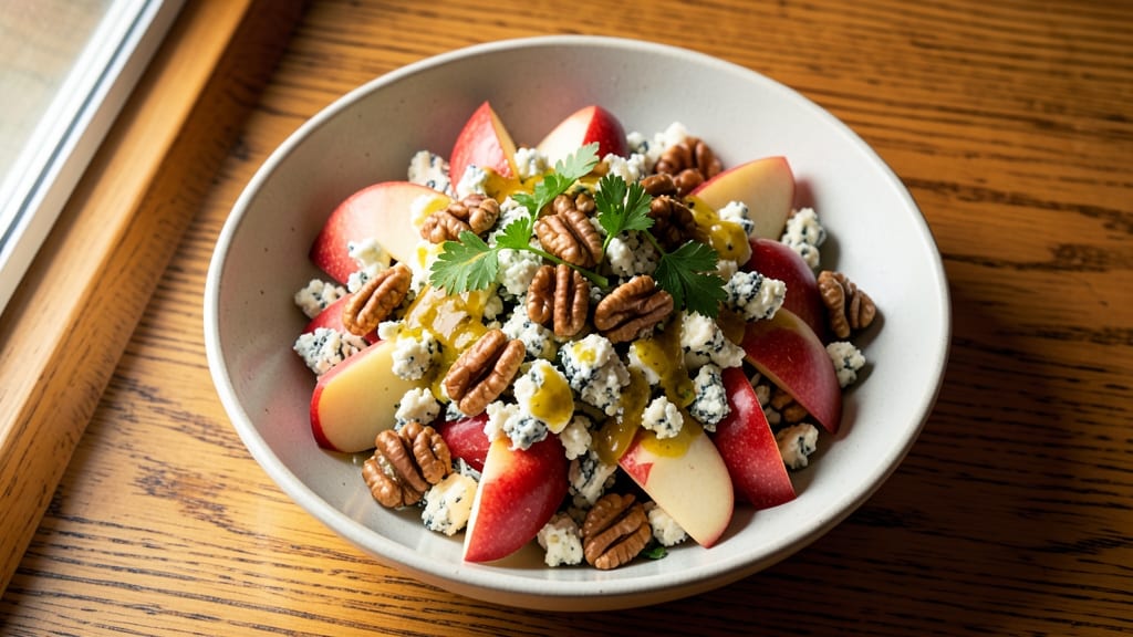 Apple Walnut Blue Cheese Salad Recipe: Crunchy Nut and Tangy Cheese Balance