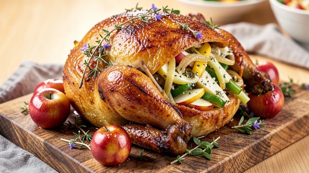 Whole Chicken With Apples Recipe: Slow-Braised Tenderness With Celery-Pepper Crunch