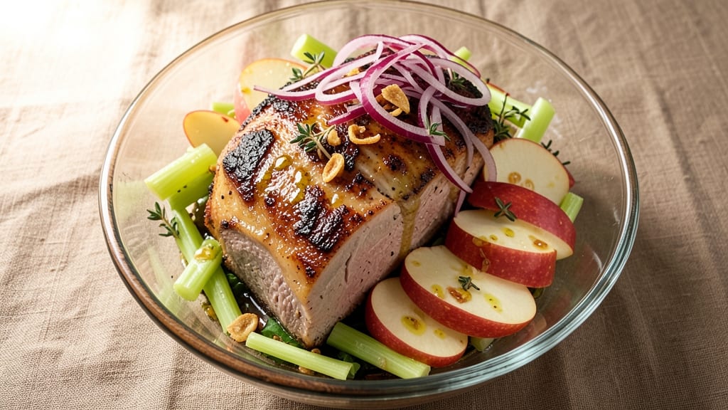 Pork and Apple Salad Recipe: Crisp Celery and Sweet Apple Balance