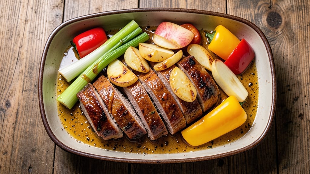 Pork And Apples Oven Recipe: Sweet-Savory Roast With Celery Pepper Crunch