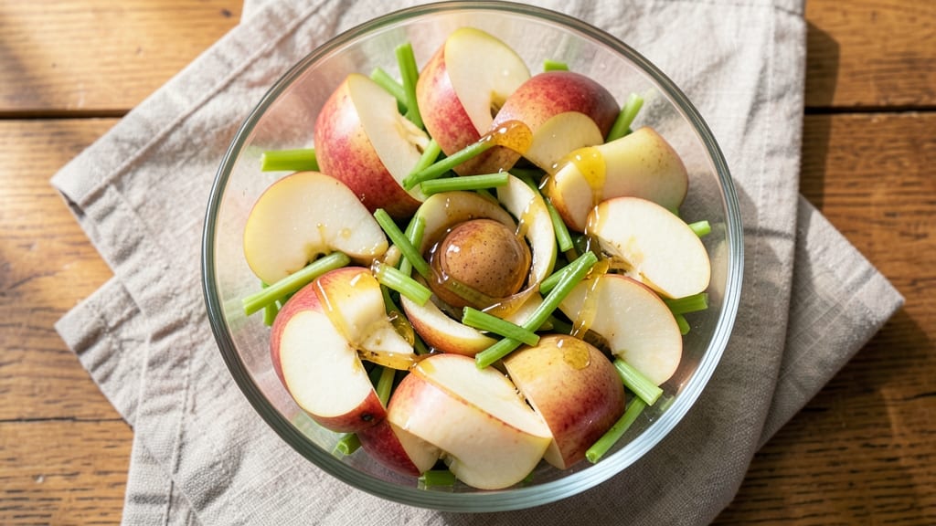 Apple and Pear Fruit Salad Recipe: Crisp Celery and Honey-Lime Balance