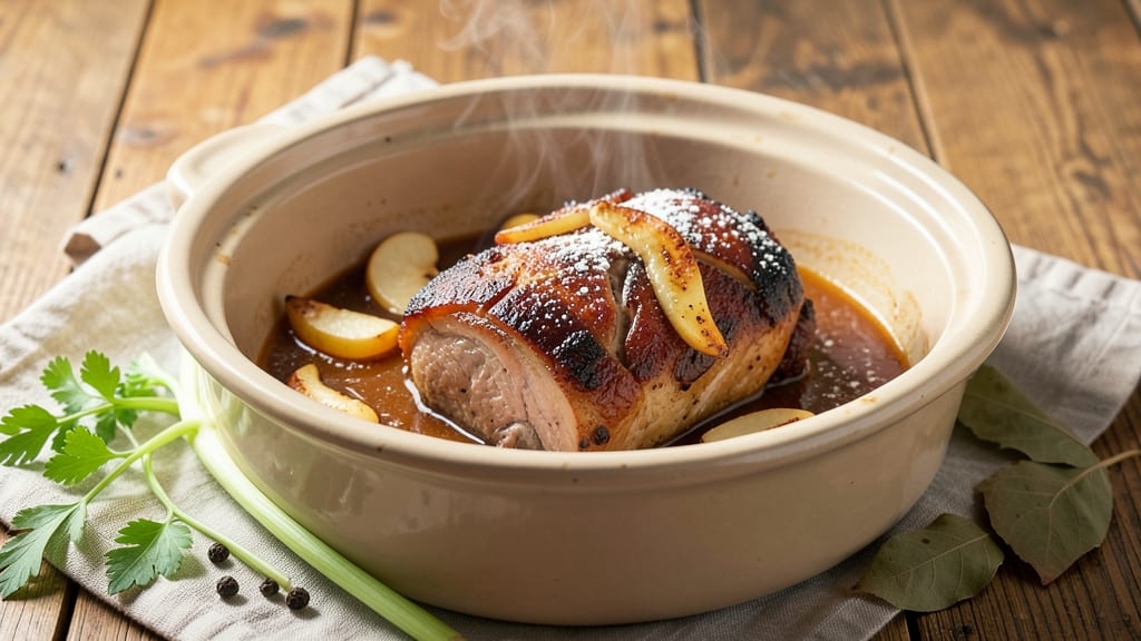 Apple Cider Pork Roast Slow Cooker Recipe: Fall-Off-Bones Juicy With Celery-Pepper Bite