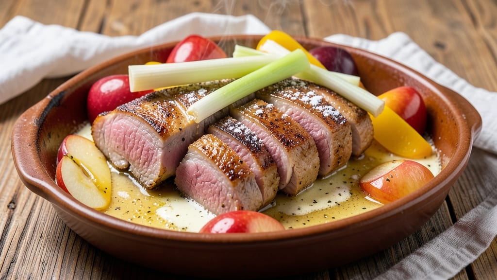 Pork and Apple Bake Recipe: Sweet-Tart Crunch With Celery-Pepper Bite