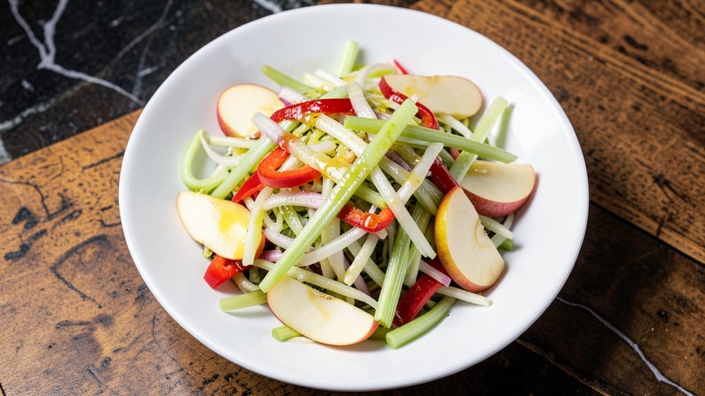 Kohlrabi Apple Salad Recipe: Crunchy Celery Pepper Contrast With Zesty Vinaigrette