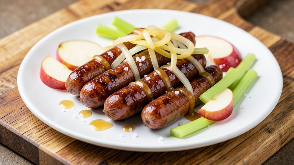 Smoked Apple Chicken Sausage Recipe: Sweet-Tart Glaze with Crisp Celery Bites