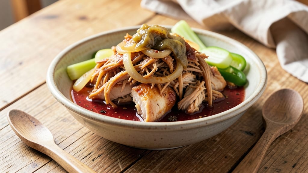 Apple Cider Pulled Chicken Recipe: Slow-Simmered Shreds With Celery-Pepper Crunch