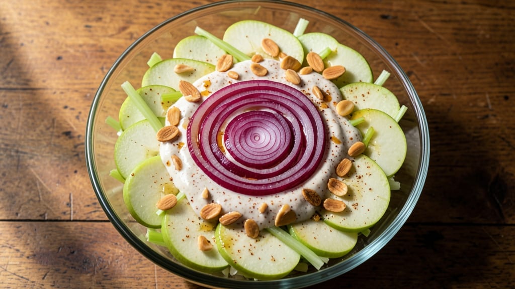 Apple Salad Indian Recipe: Spiced Yogurt Dressing With Crunchy Celery & Warm Cinnamon