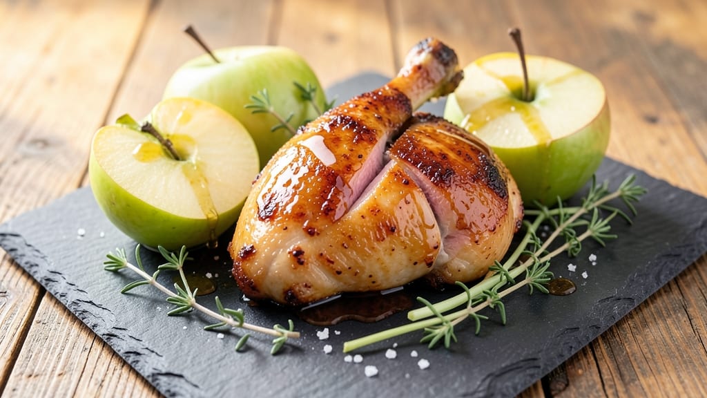 Chicken Apple Oven Recipe: Honey-Thyme Roast With Crisp Celery Bites