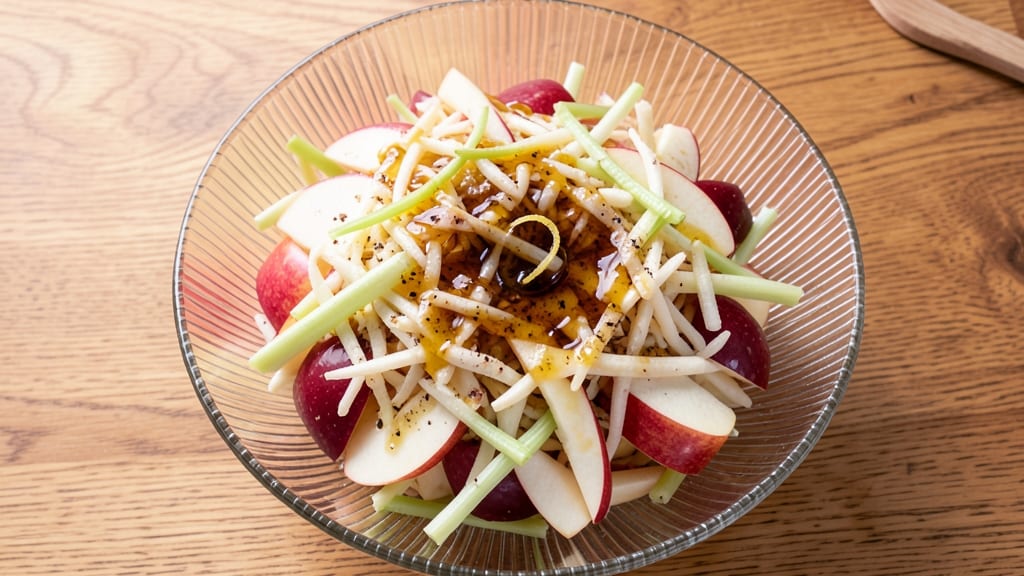 Shredded Apple Salad Recipe: Crisp Celery and Sweet Apple Refreshment with Cider Vinaigrette