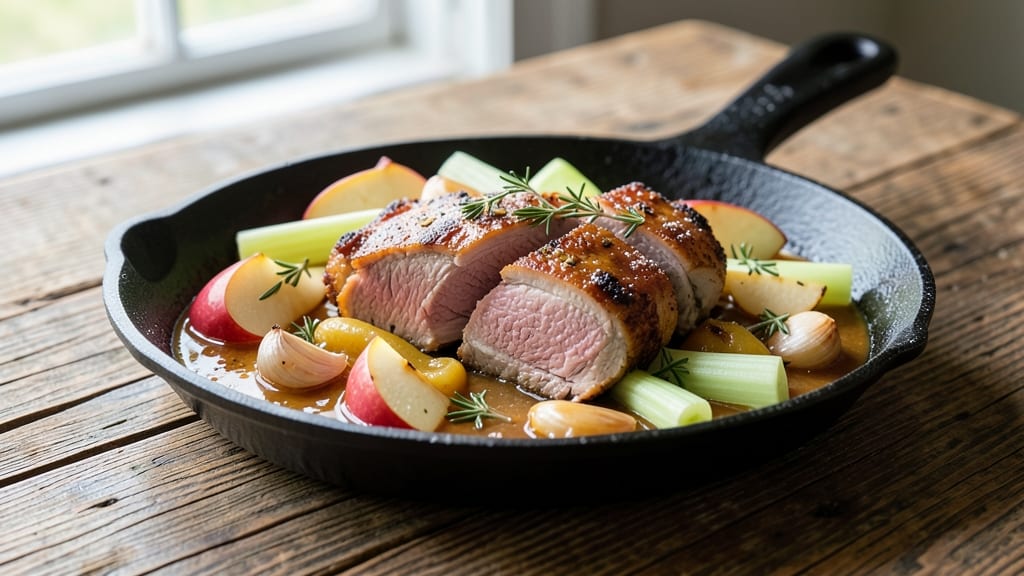 Pork Apple Mustard Recipe: Sweet-Tart Braise with Crisp Celery Bites