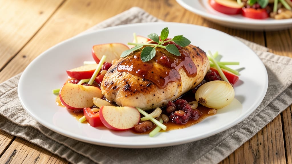 Apple Cranberry Chicken Lean Cuisine Recipe: One-Pan Sweet-Tart Simmer With Celery Pepper Crunch
