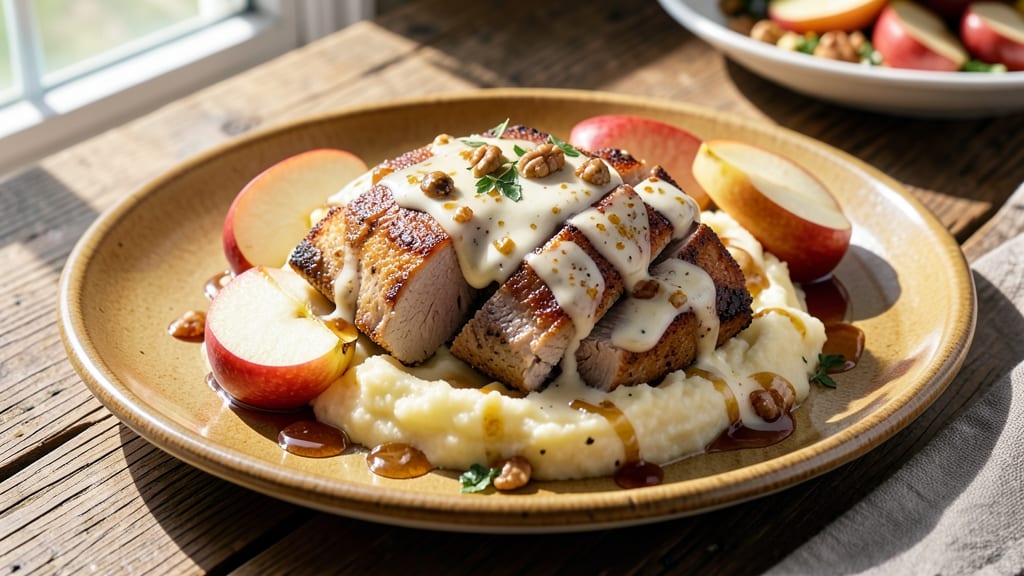 Creamy Pork and Apples Recipe: Sweet-Tart Glaze That Caramelizes Meat Edges