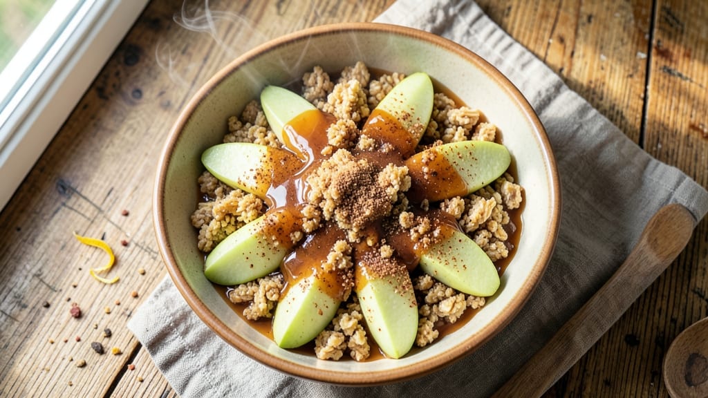 Apple Crumble Recipe With Caramel Sauce: Warm Spice and Gooey Drizzle Combo