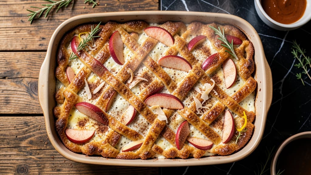 Apple Fritters Breakfast Casserole Recipe: Fluffy Strata With Caramelized Apple Bites