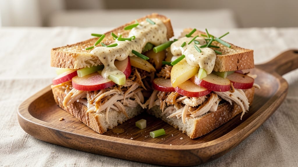 Chicken and Apple Salad Sandwich Recipe: Crispy Celery and Sweet Apple Balance with Creamy Herb Dressing