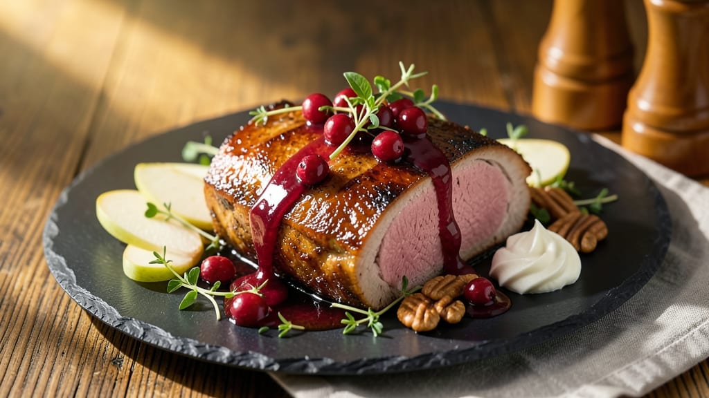 Cranberry Dijon Pork Loin Roast With Apple Cider Glaze Recipe: Caramelized Glaze That Sticks to Every Slice