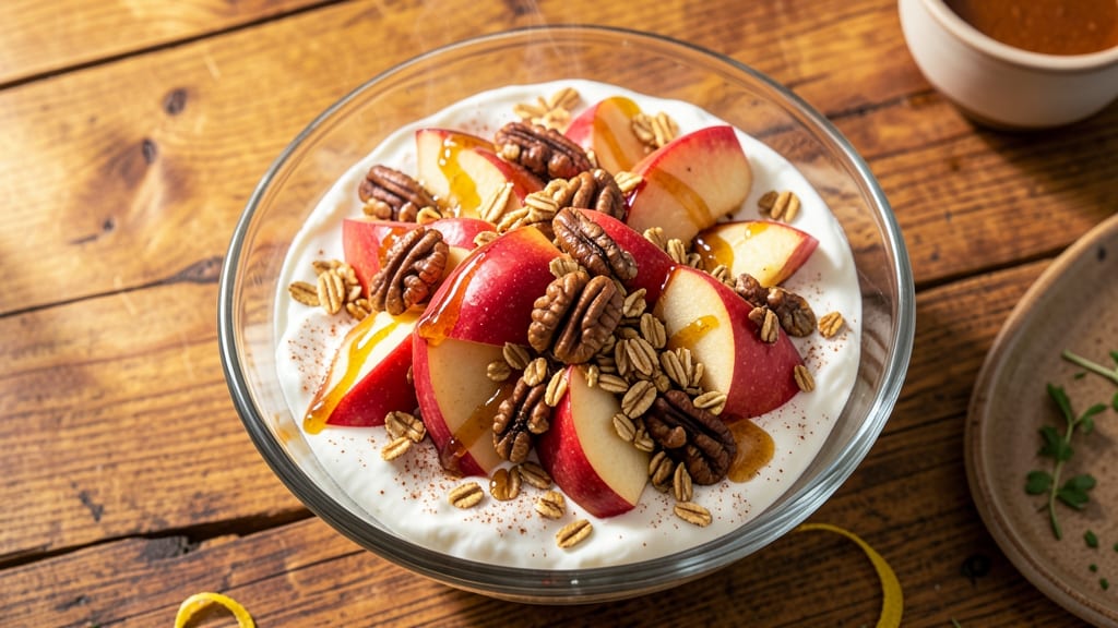 Apple Salad Dessert Recipe: Crispy Topping and Creamy Apple Layers
