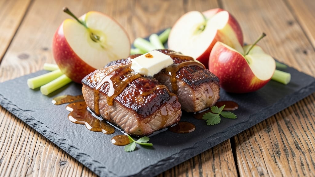 Caramel Apple Pork Chops Recipe: Apple-Cider Braised Tenderness With Celery Pepper Crunch