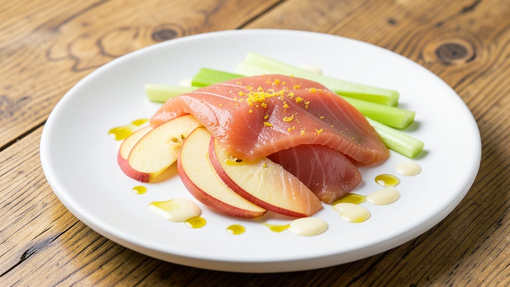 Apple Smoked Salmon Recipe: Crispy Celery and Sweet Apple Pan-Seared Bites