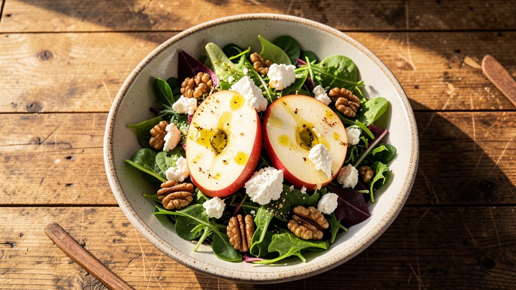 Apple And Goat Cheese Salad Recipe: Sweet Tart Balance With Crisp Walnut Crunch