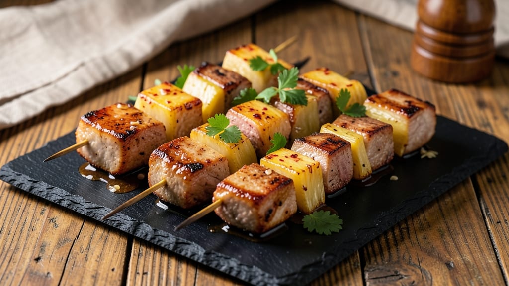 Pineapple Pork Skewers Recipe: Grilled Sweetness with Juicy Crispy Edges