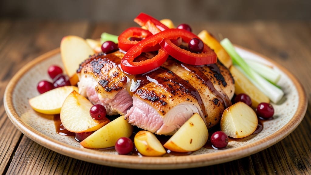 Apple Cranberry Chicken Recipe: Sweet-Tart Braise With Celery Pepper Contrast