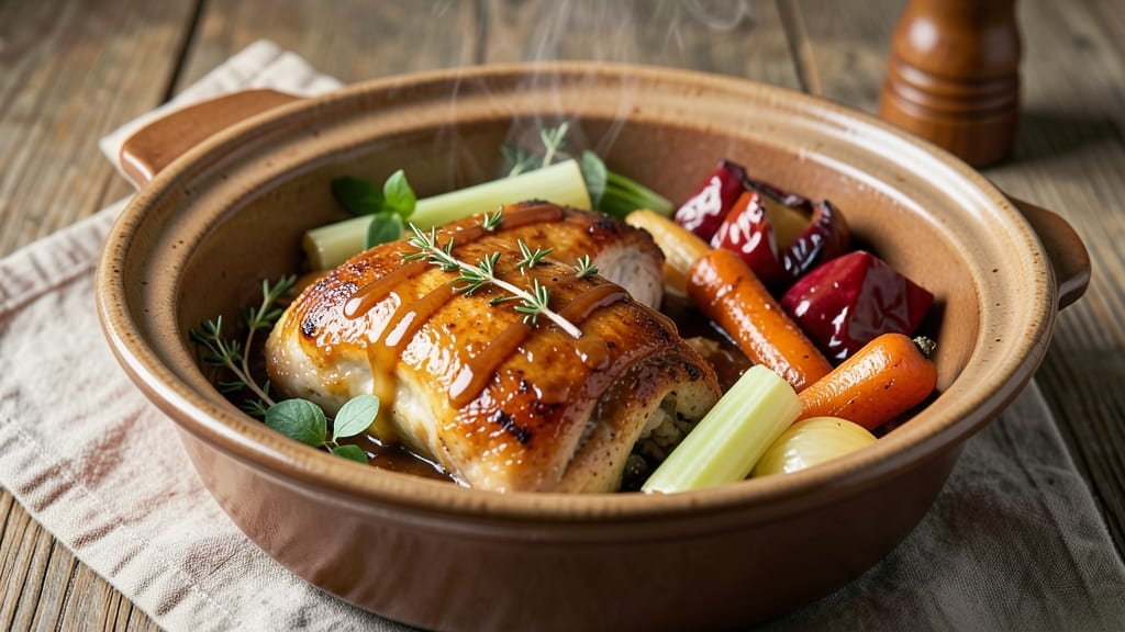 Apple Cider Slow Cooker Chicken Recipe: Celery-Pepper Crunch Meets Deeply Braised Tenderness