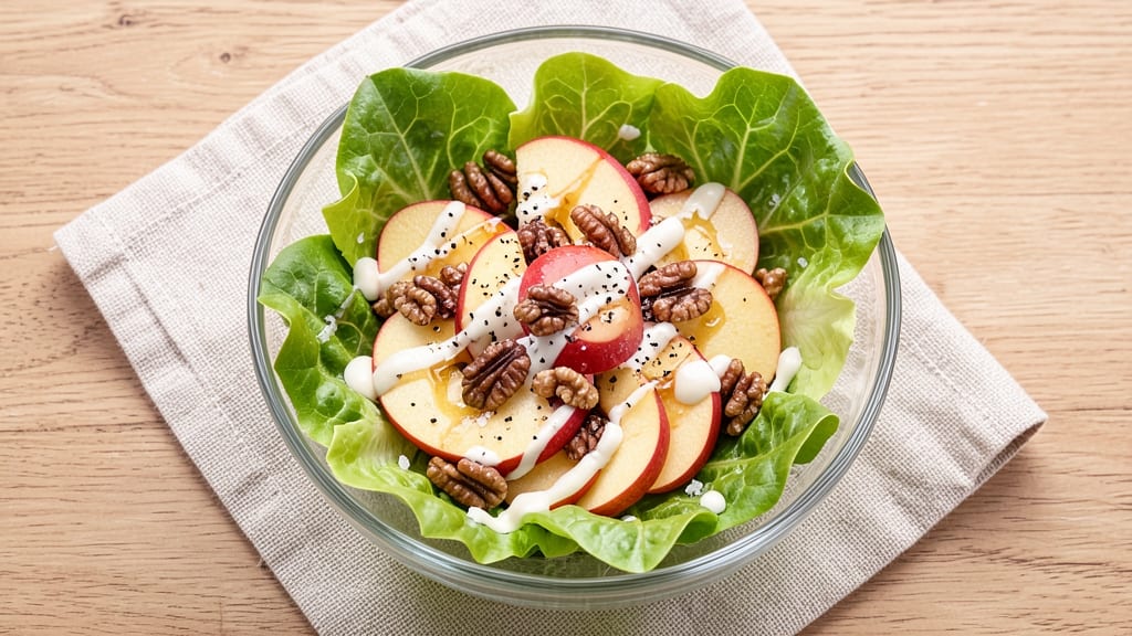 Apple Lettuce Walnut Salad Recipe: Crunchy Sweet Bite with Creamy Dressing Twist