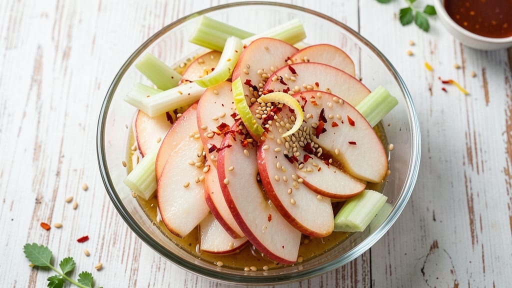 Asian Apple Salad Recipe: Crisp Celery and Spiced Honey Dressing Fusion