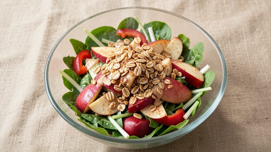 Apple Crisp Salad Recipe: Warm Spiced Apple Crunch with Celery Pepper Bites