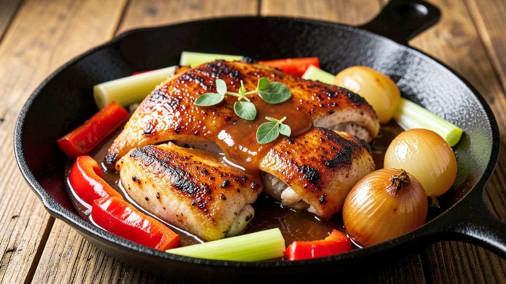 Skillet Apple Cider Chicken Recipe: Spiced Simmer With Crisp Celery-Pepper Bites