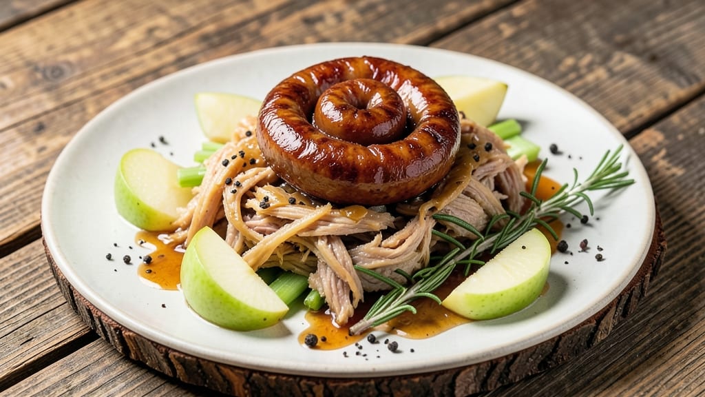 Old Fashioned Pork and Apple Sausage Recipe: Celery-Pepper Crunch Meets Sweet Cider Braise